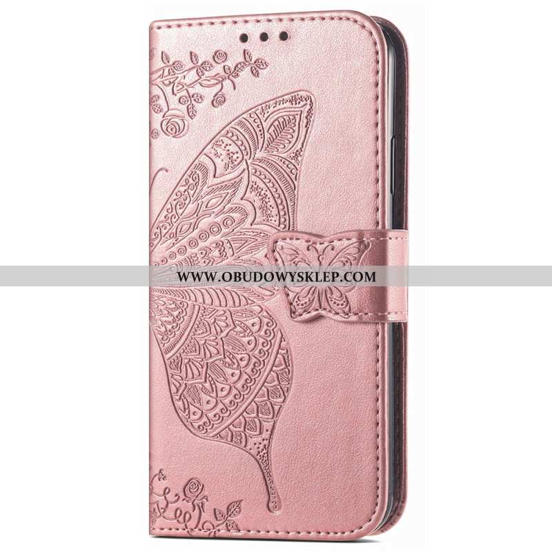 Etui Folio Xiaomi Redmi Note 13 4g Barokowy Motyl Z Paskiem