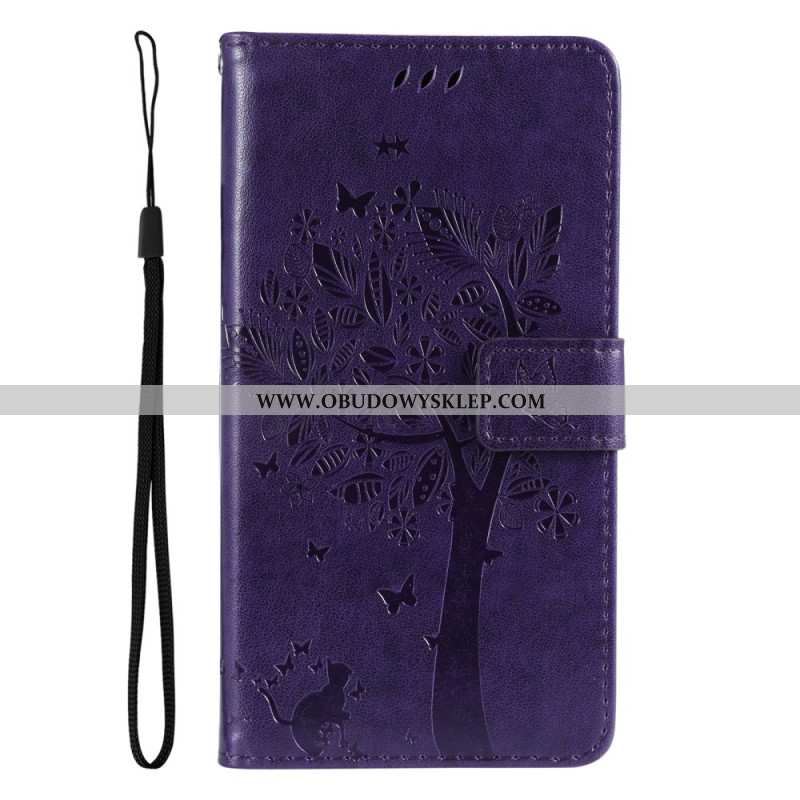 Etui Folio Xiaomi Redmi Note 13 4g Drzewko Dla Kota I Smyczy Etui Ochronne