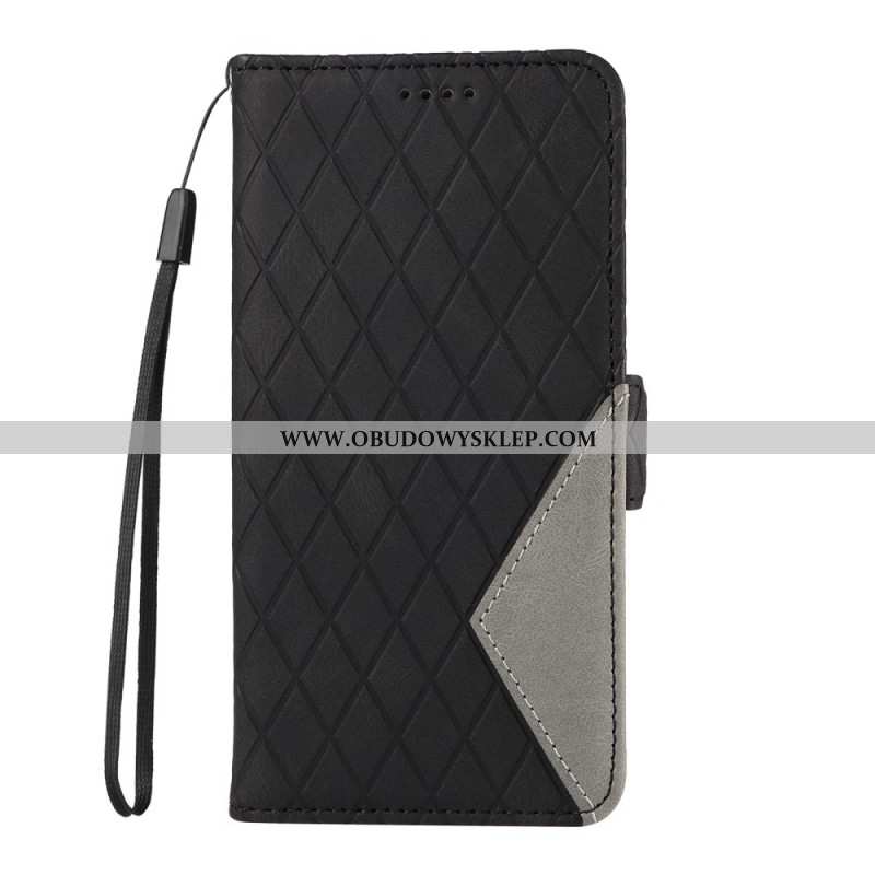 Etui Folio Xiaomi Redmi Note 13 4g Małe Diamenty Z Paskiem Etui Ochronne