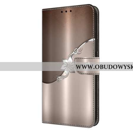 Etui Folio Xiaomi Redmi Note 13 4g Srebrny Kwiat