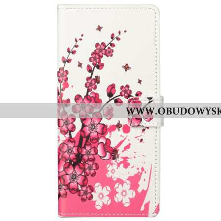 Etui Folio Xiaomi Redmi Note 13 5g Kwiaty Śliwy