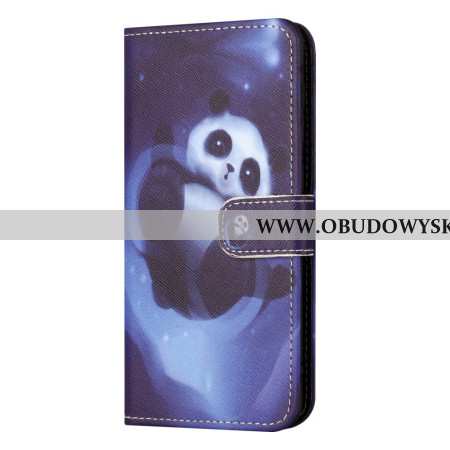 Etui Folio Xiaomi Redmi Note 13 5g Panda Space Z Paskiem Etui Ochronne