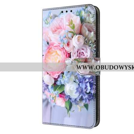 Etui Folio Xiaomi Redmi Note 13 5g Pastelowe Kwiaty Etui Ochronne