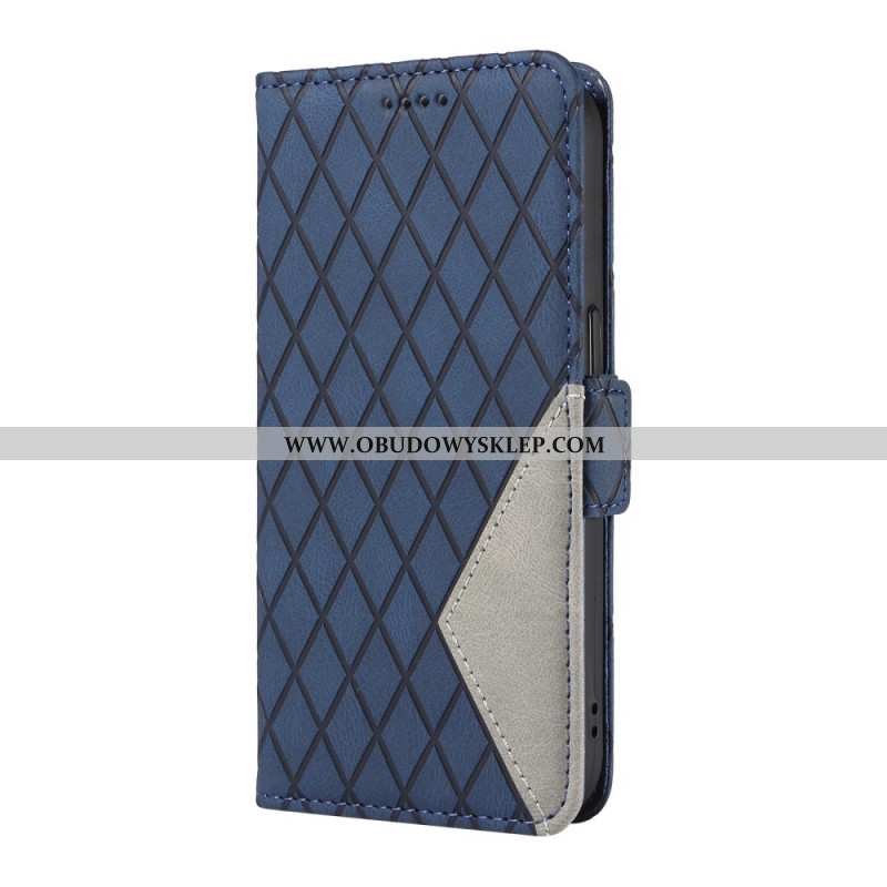 Etui Folio Xiaomi Redmi Note 13 Pro 4g Wzór W Romby Z Paskiem