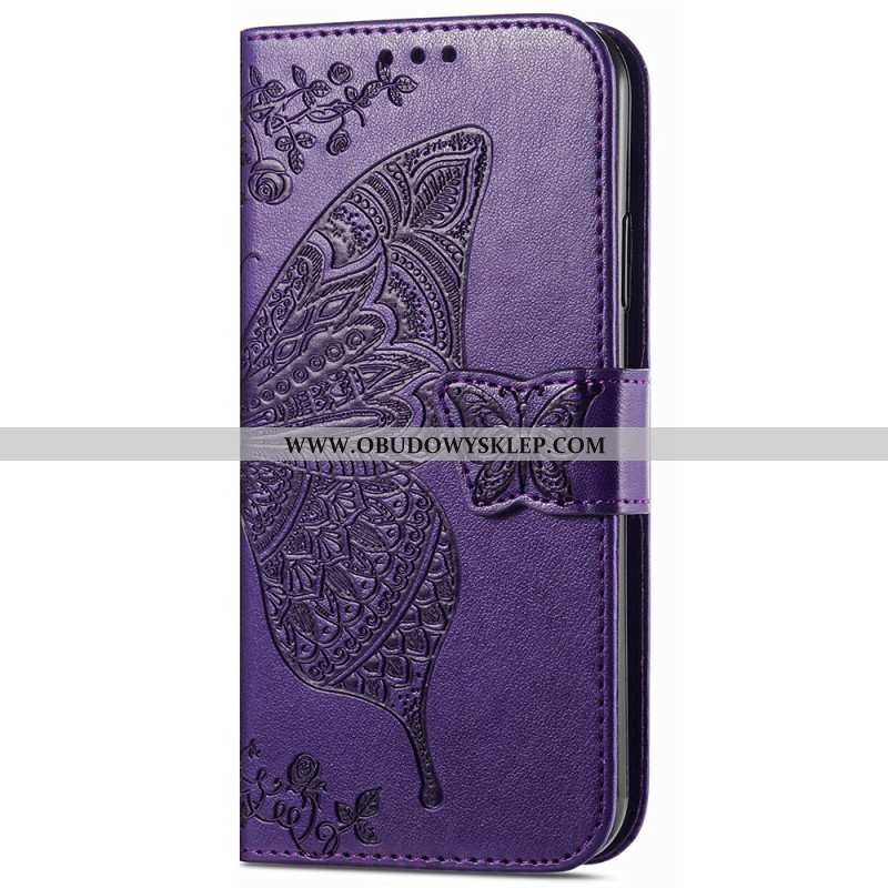 Etui Folio Xiaomi Redmi Note 13 Pro Plus 5g Barokowy Motyl Z Paskiem