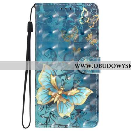 Etui Folio iPhone 16 Motyle 3d Ze Smyczą Etui Ochronne