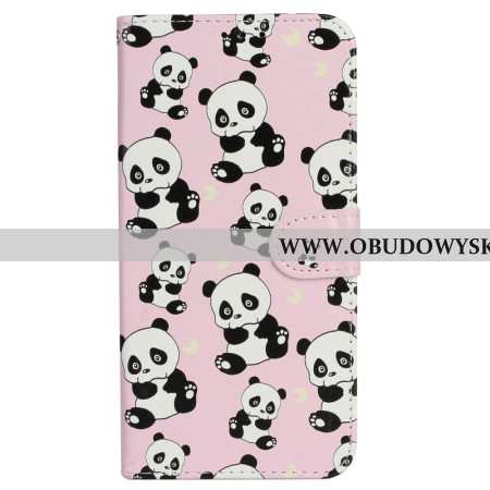 Etui Folio iPhone 16 Plus Pandy Na Smyczy Etui Ochronne