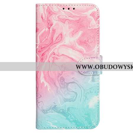 Etui Folio iPhone 16 Plus Różowy Zielony Marmur