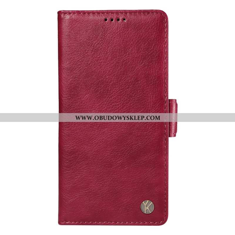 Etui Folio iPhone 16 Plus Tekstura Liczi Yikatu