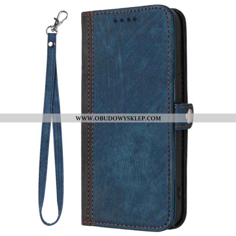 Etui Folio iPhone 16 Pro Dwukolorowy Pasek