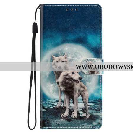 Etui Folio iPhone 16 Pro Max Dwa Wilki Z Paskami