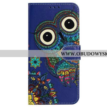 Etui Folio iPhone 16 Pro Max Niebieska Sowa Z Paskiem