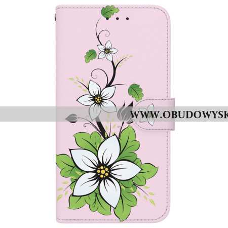 Etui Folio iPhone 16 Pro Max Wzór Lilii Bez Ramiączek