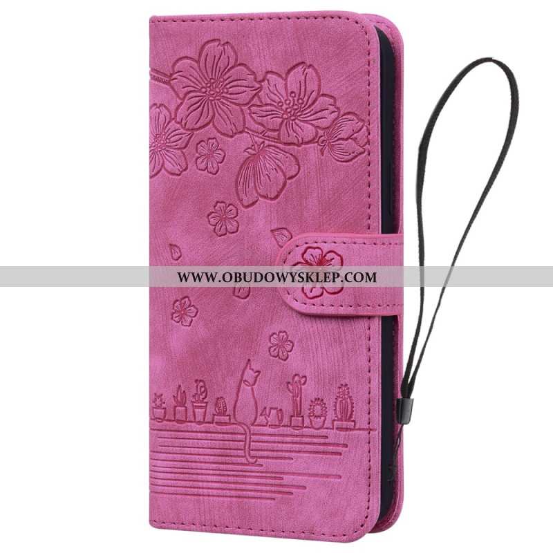 Etui Folio iPhone 16 Rysunek Kota Etui Ochronne