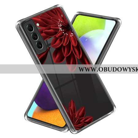 Etui Samsung Galaxy S24 5g Przezroczysty CZerwony Kwiat