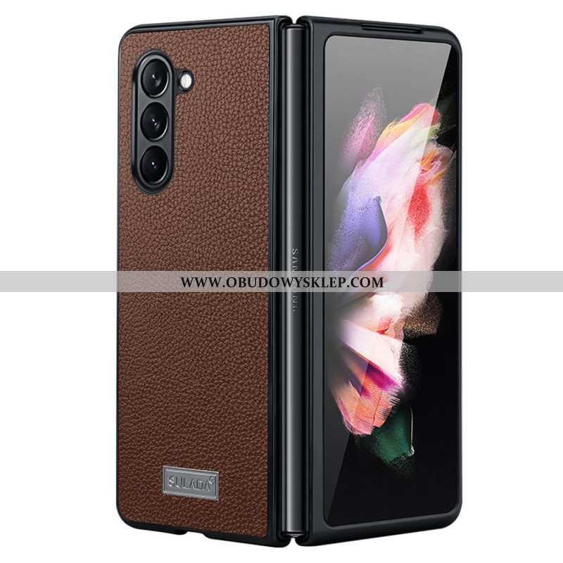 Etui Samsung Galaxy Z Fold 5 Wzór Ze Skóry Liczi Abeel Etui Ochronne