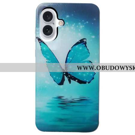 Etui iPhone 16 Niebieski Motyl