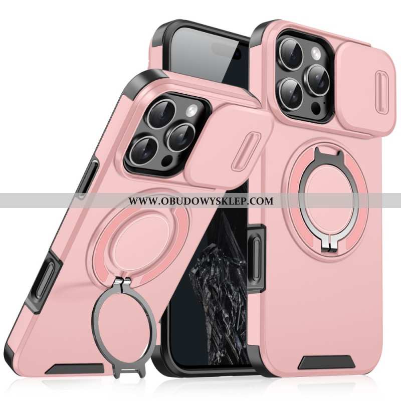 Etui iPhone 16 Pro Max Magnetyczny Z Osłoną Obiektywu I Uchwytem Pierścieniowym