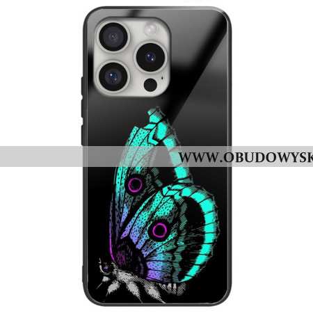 Etui iPhone 16 Pro Max Szkło Hartowane W Kształcie Zielonego Motyla