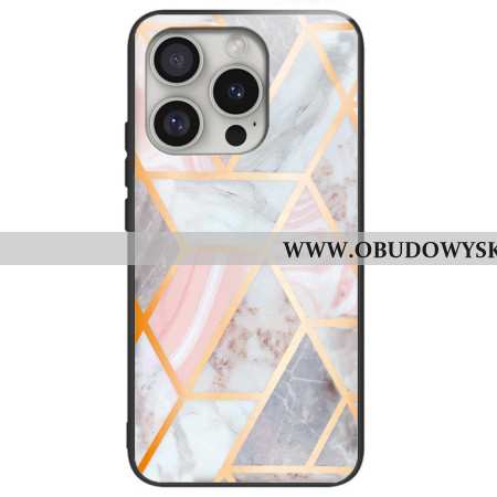 Etui iPhone 16 Pro Szkło Hartowane Z Różowego Marmuru Etui Ochronne