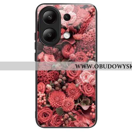 Futerały Xiaomi Redmi Note 13 4g Etui Na Telefon CZerwone Kwiaty Ze Szkła Hartowanego