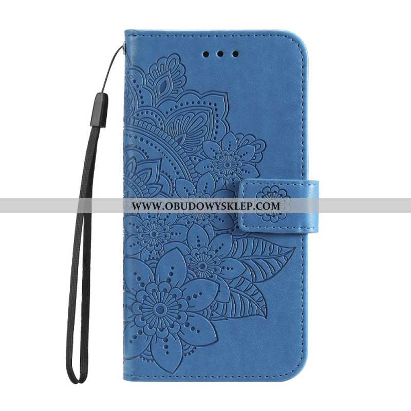 Skórzany Futerał Google Pixel 8a Etui Na Telefon Drukowana Mandala Z Paskiem